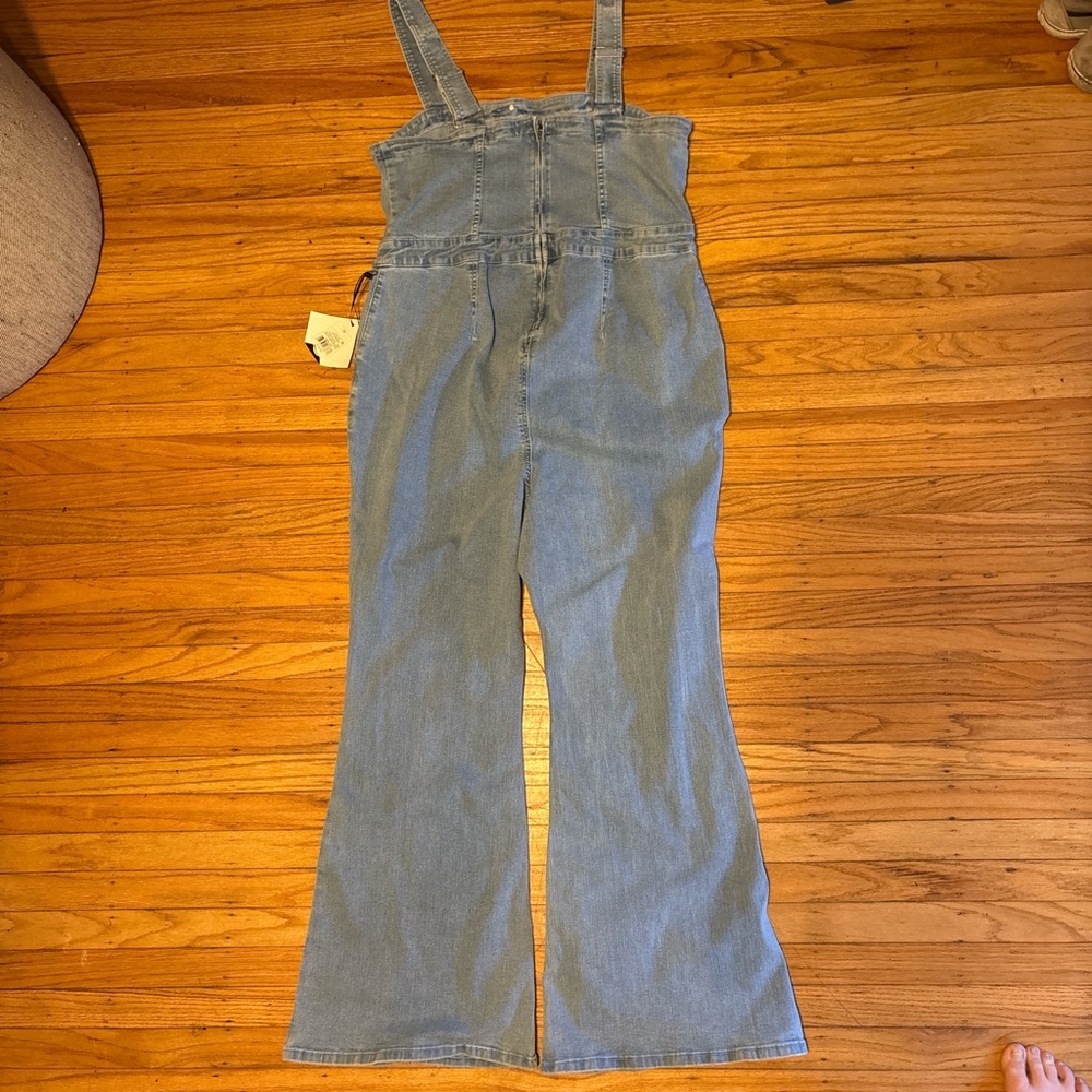 Ava & Viv Women's Denim Flare overalls - Picture 2 of 5